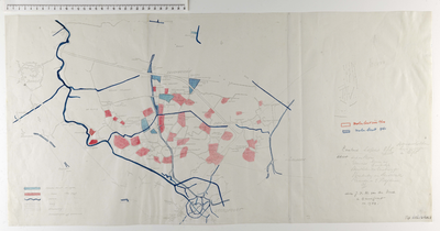2168-5 Kaart van het Malenbezit in Hoogland vóór 1397 en in 1940.
